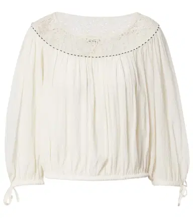 Isabel Marant Nelida guipure lace-trimmed silk blouse | Thumbnail 1
