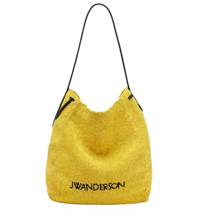 JW Anderson Bulb Small beaded leather-trimmed shoulder bag | Thumbnail 1