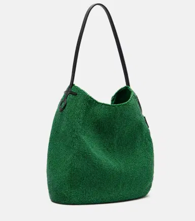 JW Anderson Bulb Small beaded leather-trimmed shoulder bag | Thumbnail 2