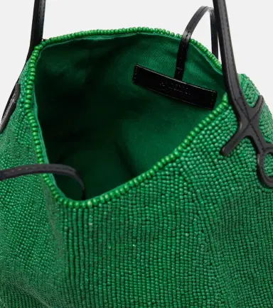 JW Anderson Bulb Small beaded leather-trimmed shoulder bag | Thumbnail 3