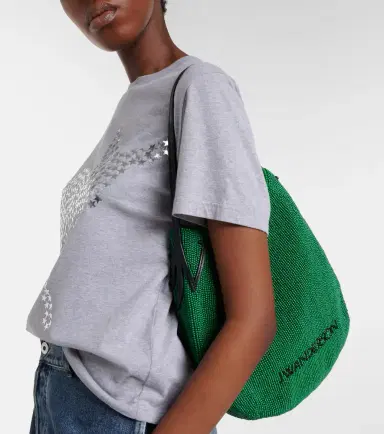 JW Anderson Bulb Small beaded leather-trimmed shoulder bag | Thumbnail 4