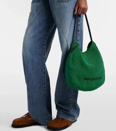 JW Anderson Bulb Small beaded leather-trimmed shoulder bag | Thumbnail 6