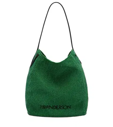 JW Anderson Bulb Small beaded leather-trimmed shoulder bag | Thumbnail 1