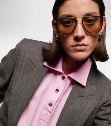 Bottega Veneta Metal Combi aviator sunglasses | Thumbnail 3 Bottega Veneta Metal Combi aviator sunglasses | Thumbnail 3
