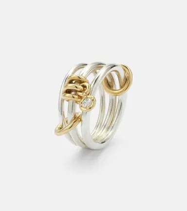 Spinelli Kilcollin Piera 925 sterling silver and 18kt gold ring with diamond | Thumbnail 4