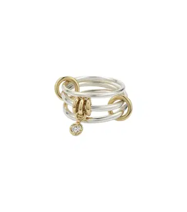 Spinelli Kilcollin Piera 925 sterling silver and 18kt gold ring with diamond | Thumbnail 1