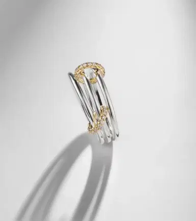 Spinelli Kilcollin Solarium 925 sterling silver and 18kt gold ring with diamonds | Thumbnail 6