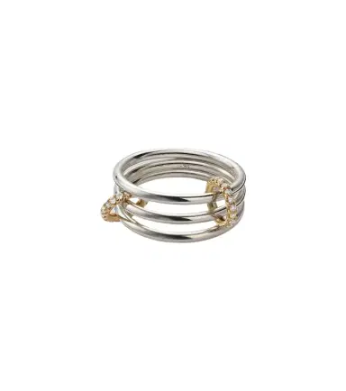 Spinelli Kilcollin Solarium 925 sterling silver and 18kt gold ring with diamonds | Thumbnail 1