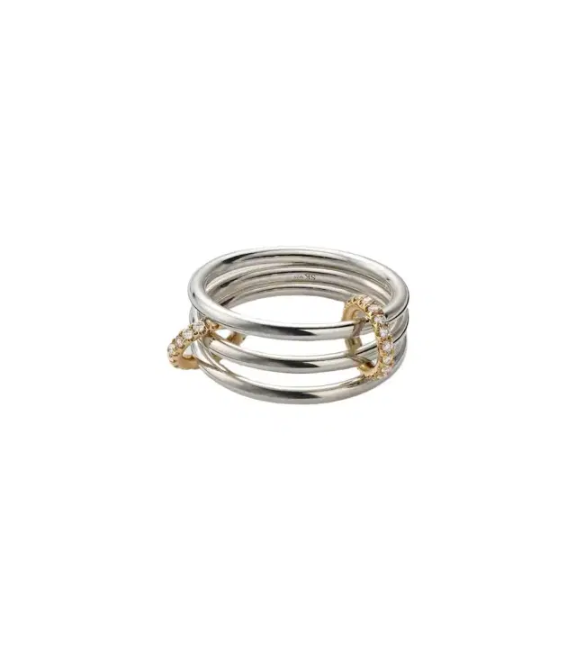 Spinelli Kilcollin Solarium 925 sterling silver and 18kt gold ring with diamonds