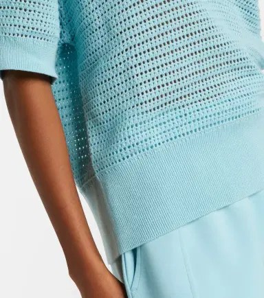 Varley Callie open-knit cotton polo sweater | Thumbnail 4