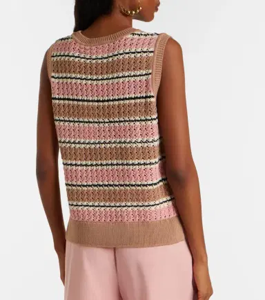 Varley Deeley striped cotton pointelle top | Thumbnail 3