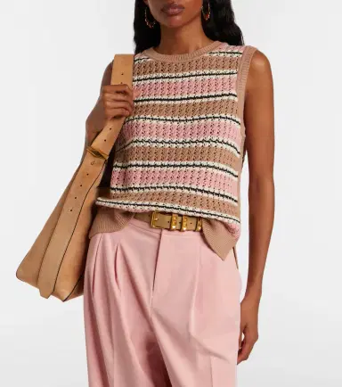 Varley Deeley striped cotton pointelle top | Thumbnail 6