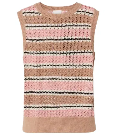 Varley Deeley striped cotton pointelle top | Thumbnail 1