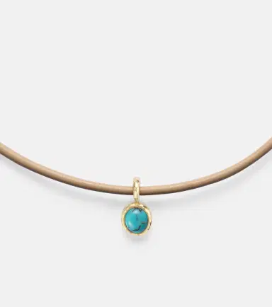 Octavia Elizabeth 18kt gold pendant necklace with turquoise | Thumbnail 3