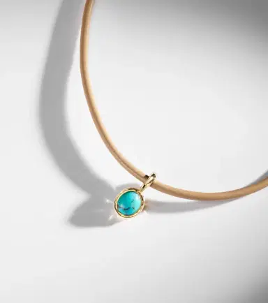 Octavia Elizabeth 18kt gold pendant necklace with turquoise | Thumbnail 6