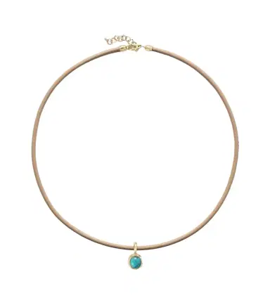 Octavia Elizabeth 18kt gold pendant necklace with turquoise | Thumbnail 1