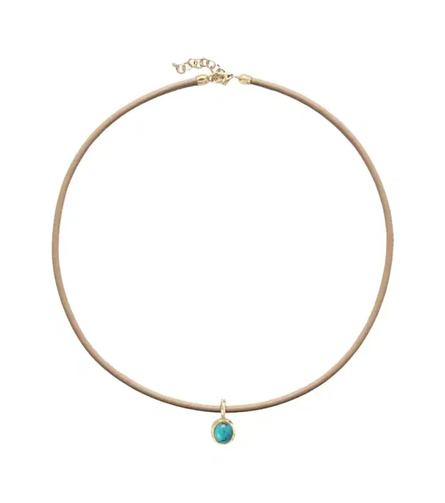 Octavia Elizabeth 18kt gold pendant necklace with turquoise