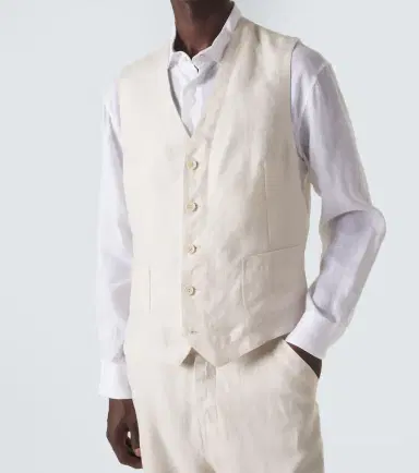 Brunello Cucinelli Herringbone linen vest | Thumbnail 3