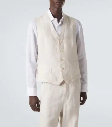 Brunello Cucinelli Herringbone linen vest | Thumbnail 5