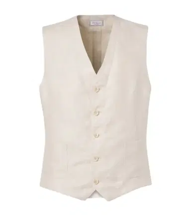Brunello Cucinelli Herringbone linen vest | Thumbnail 1
