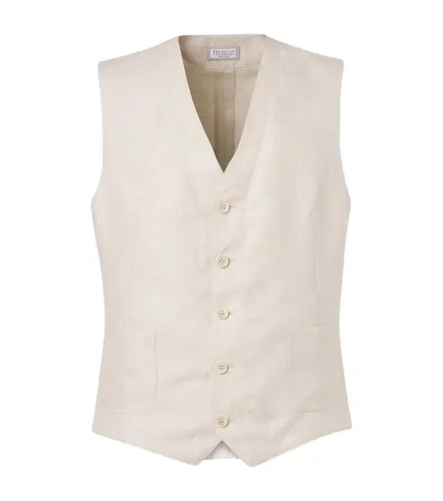 Herringbone linen vest