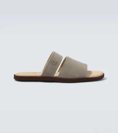 Brunello Cucinelli Logo suede sandals | Thumbnail 3