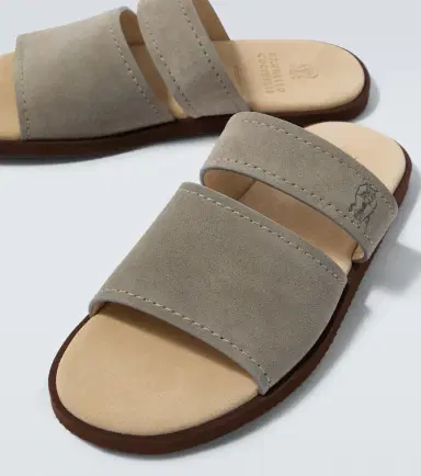 Brunello Cucinelli Logo suede sandals | Thumbnail 4