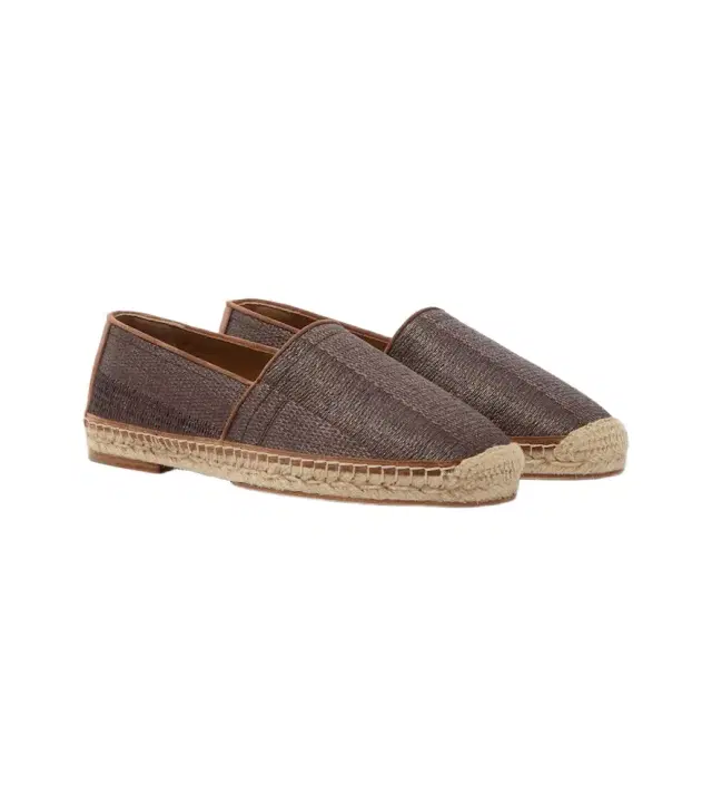Brunello Cucinelli Leather-trimmed espadrilles