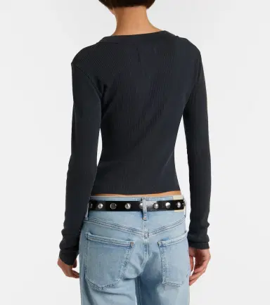 Citizens of Humanity Varra ribbed-knit jersey Henley shirt | Thumbnail 2