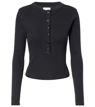 Citizens of Humanity Varra ribbed-knit jersey Henley shirt | Thumbnail 1