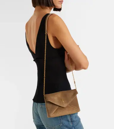 Saint Laurent Cassandre Small suede clutch | Thumbnail 5