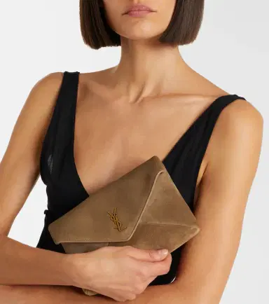 Saint Laurent Cassandre Small suede clutch | Thumbnail 6