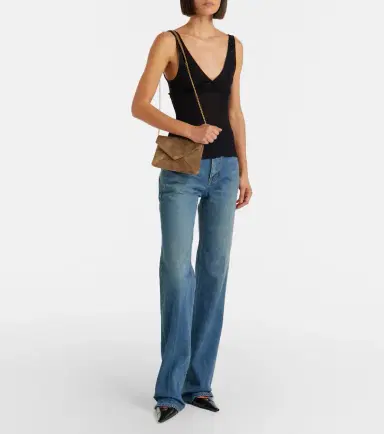 Saint Laurent Cassandre Small suede clutch | Thumbnail 7