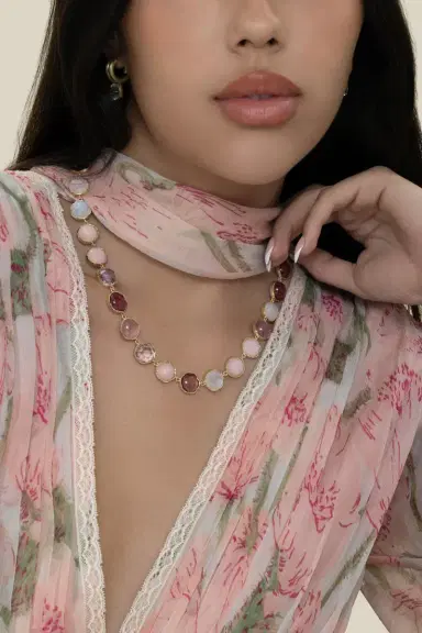 IRENE NEUWIRTH JEWELRY Pink Tourmaline Opal Moonstone Classic Necklace | Thumbnail 2