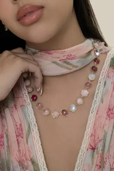 IRENE NEUWIRTH JEWELRY Pink Tourmaline Opal Moonstone Classic Necklace | Thumbnail 3
