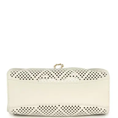 Chanel Chanel Mini 25 Hobo Bag White Perforated Calfskin Antique Gold Hardware | Thumbnail 6
