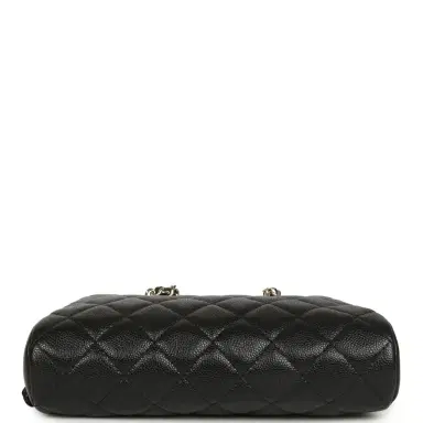 Chanel Chanel Mini Bowling Clutch with Chain Straps Black Shiny Caviar Light Gold Hardware | Thumbnail 6