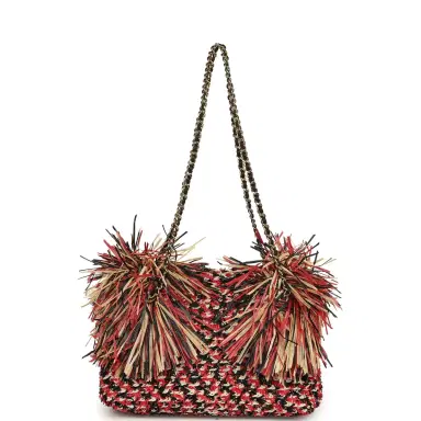 Chanel Chanel Small CC Shopping Bag Red, Beige, Black Braided Raffia Gold Hardware | Thumbnail 7 Chanel Chanel Small CC Shopping Bag Red, Beige, Black Braided Raffia Gold Hardware | Thumbnail 7