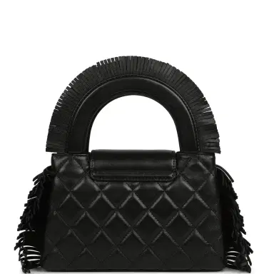 Chanel Chanel Small Fringe Kelly Black Lambskin Gold Hardware | Thumbnail 4 Chanel Chanel Small Fringe Kelly Black Lambskin Gold Hardware | Thumbnail 4