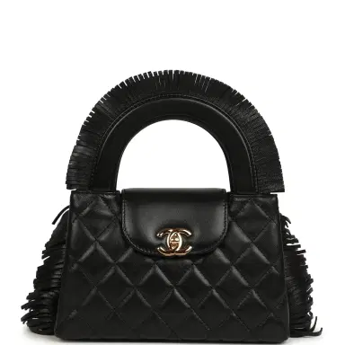 Chanel Chanel Small Fringe Kelly Black Lambskin Gold Hardware | Thumbnail 1 Chanel Chanel Small Fringe Kelly Black Lambskin Gold Hardware | Thumbnail 1