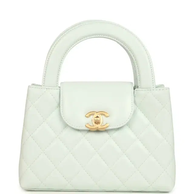 Chanel Chanel Small Kelly Shopper Mint Shiny Lambskin Brushed Gold Hardware