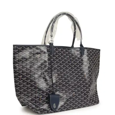 goyard Goyard Goyardine Navy Saint Louis GM Tote Bag Palladium Hardware | Thumbnail 2