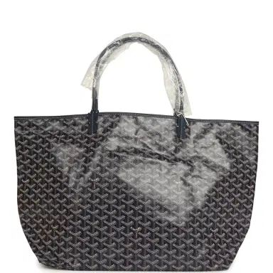 goyard Goyard Goyardine Navy Saint Louis GM Tote Bag Palladium Hardware | Thumbnail 4