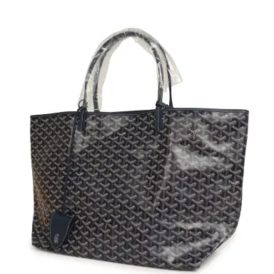 goyard Goyard Goyardine Navy Saint Louis GM Tote Bag Palladium Hardware | Thumbnail 5