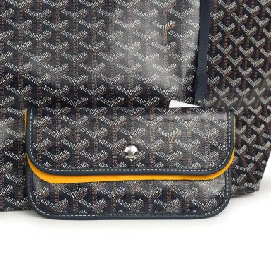 goyard Goyard Goyardine Navy Saint Louis GM Tote Bag Palladium Hardware | Thumbnail 8