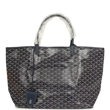 goyard Goyard Goyardine Navy Saint Louis GM Tote Bag Palladium Hardware | Thumbnail 1