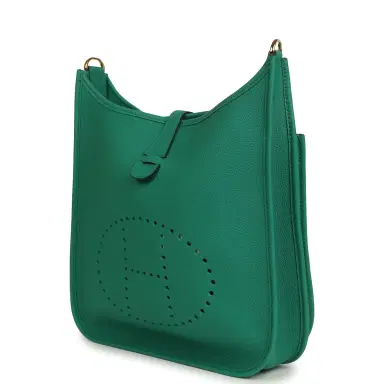 HERMÈS Hermes Evelyne III PM Vert Jade Clemence Gold Hardware | Thumbnail 5 HERMÈS Hermes Evelyne III PM Vert Jade Clemence Gold Hardware | Thumbnail 5