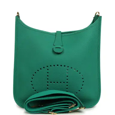HERMÈS Hermes Evelyne III PM Vert Jade Clemence Gold Hardware | Thumbnail 1 HERMÈS Hermes Evelyne III PM Vert Jade Clemence Gold Hardware | Thumbnail 1