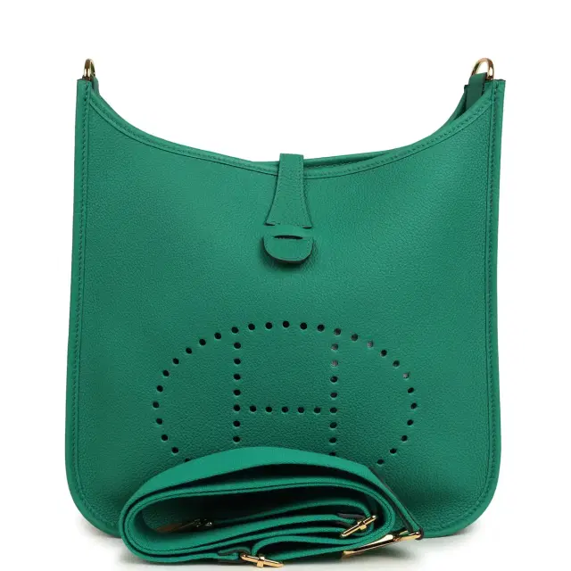 hermes Hermes Evelyne III PM Vert Jade Clemence Gold Hardware