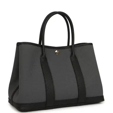 HERMÈS Hermes Garden Party 30 Ardoise Toile and Black Negonda Palladium Hardware | Thumbnail 2 HERMÈS Hermes Garden Party 30 Ardoise Toile and Black Negonda Palladium Hardware | Thumbnail 2